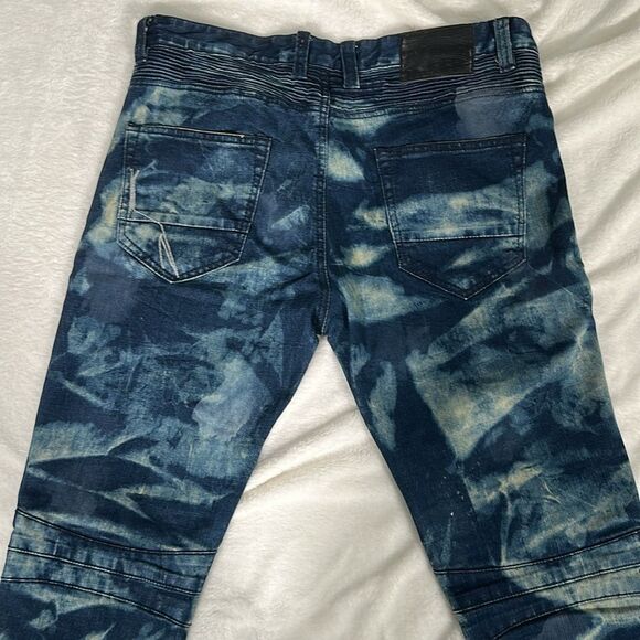 Smoke Rise Denim Distressed Blue Acid Washed Jeans! Size 34 - Picture 5 of 7